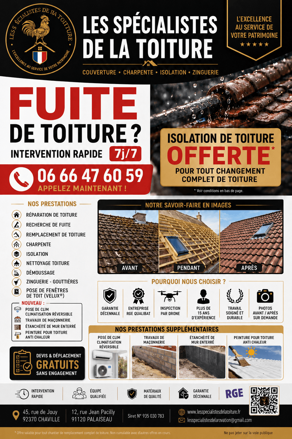 Les spécialistes de la, Toiture