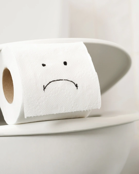 Papier toilette qui est triste